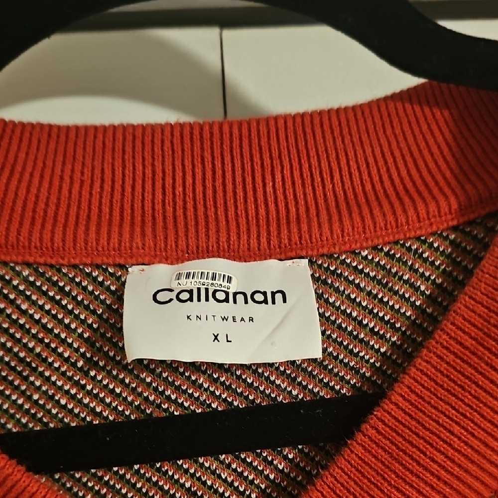Callahan Red and Brown Plaid V-Neck Sweater - Picture 2 of 4